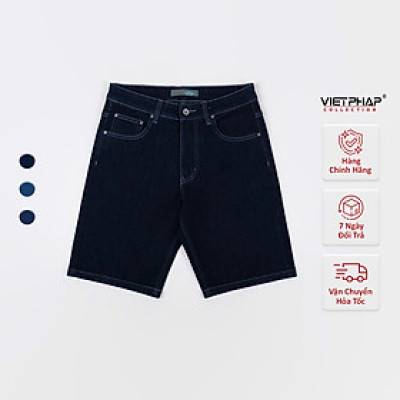 Quần Short Jeans Nam VIỆT PHÁP Chất liệu Jeans Cotton Cao Cấp co giãn, độ bền màu cao 0323