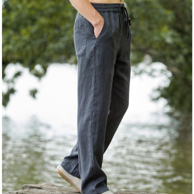 Quần suông ống rộng nam HAINT BOUTIQUE, chát liệu linen thời trang cao cấp, phong cách Hàn Quốc