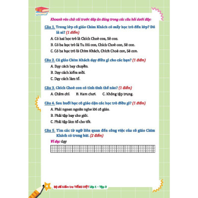 Sách - Bộ Đề Kiểm Tra Tiếng Việt Lớp 1 - Tập 2 - Minh Thắng