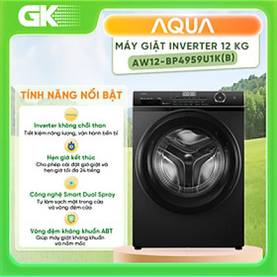 AW12-BP4959U1K(B) - Máy giặt Aqua Inverter 12 kg AW12-BP4959U1K(B) - Hàng Chính Hãng - Chỉ Giao Hồ Chí Minh