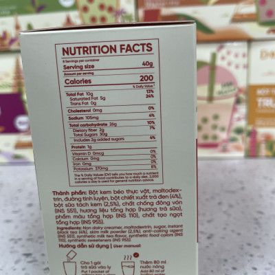 Bột trà sữa Thái đỏ 3in1 Déli - Hộp 320gr (8 gói), pha chế trà sữa tiện lợi, nhanh chóng​