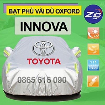 Bạt trùm xe ô tô 7 chỗ TOYOTA INNOVA vải dù oxford cao cấp áo trùm che phủ xe hơi, bạc phủ xe ô tô chống nóng,mưa,