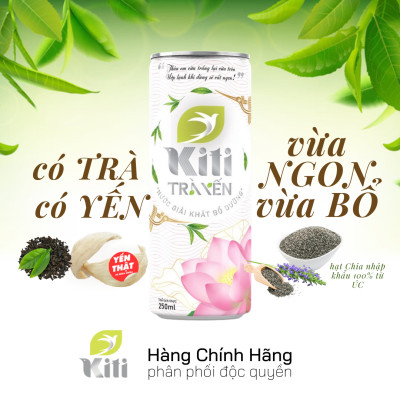 [3 LON] TRÀ YẾN KITI - Trà Xanh kết hợp Hạt Chia và Yến Sào từ thiên nhiên vừa giải khát vừa thơm ngon bổ dưỡng
