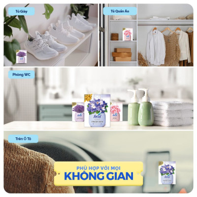Túi thơm tủ quần áo khử mùi, chống ẩm mốc Farcent (Hương Ban Mai / Hoa Hồng / Hoa Oải Hương) 10g