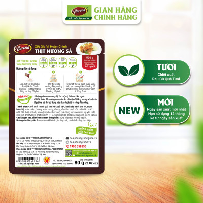 Combo 3 gói Xốt gia vị hoàn chỉnh Barona - Thịt Nướng Sả 80gr