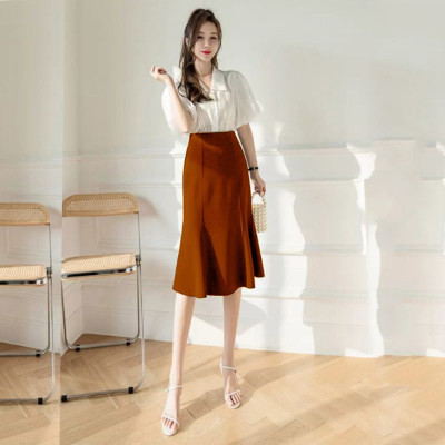 Chân váy đuôi cá công sở dáng dài thanh lịch vải kaki thun co giãn, thoáng mát