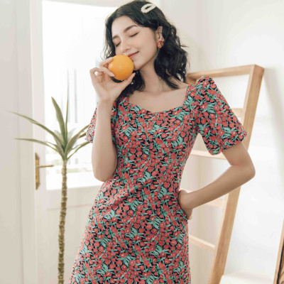 Váy đầm body họa tiết hoa sang chảnh Snow white foam dress Bunry V4002499