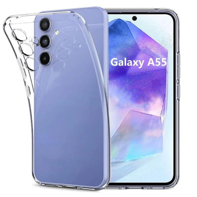 Ốp lưng dẻo silicon trong suốt mỏng 0.6mm cho Samsung Galaxy A55 A35 A25 A15 A05 A05s - Hàng nhập khẩu