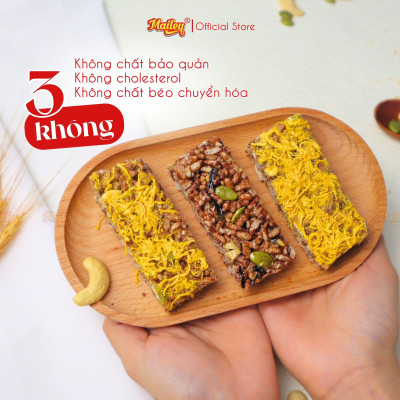 Thanh gạo lứt chà bông/rong biển mix hạt Mailey Túi 250g - Bánh gạo lứt ăn kiêng hỗ trợ giảm cân
