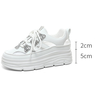 Giày thể thao tăng chiều cao nữ đế êm nhẹ, thoáng khí đế cao su đúc, chống trơn trượt hạn chế mòn – GNU2080