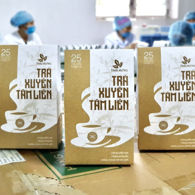 Trà Xuyên Tâm Liên Thái Hưng 25 túi lọc x 05g (125gam) - Phòng ngừa các vấn đề hô hấp, giảm ho, giảm sốt, tăng đề kháng, chống cảm cúm, thanh nhiệt thải độc