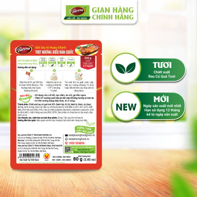Combo 3 gói Xốt Gia vị hoàn chỉnh Barona - Thịt Nướng Hàn Quốc 80gr