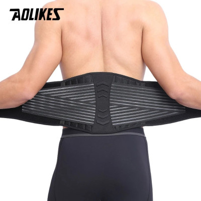 Đai lưng tập gym AOLIKES A-7998 có thanh thép đàn hồi nâng đỡ bảo vệ cột sống sport waist support  5.0  6 đánh giá