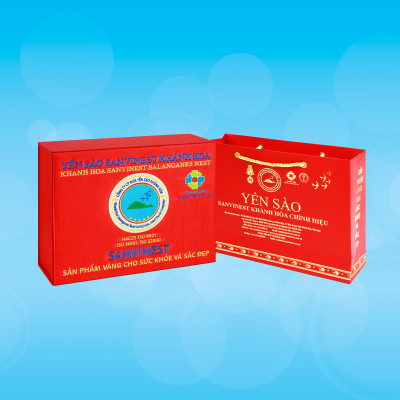 Hộp quà tặng Yến sào Sanvinest Khánh Hòa chính hiệu nguyên tổ sơ chế 50g - Q250