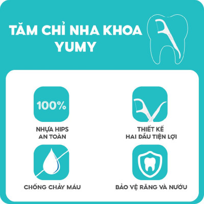[Lố 12 túi] Tăm chỉ YUMY Cao Cấp, Tăm chỉ nha khoa Túi zip ghép (TC02-132) - 80 Cái/ Túi