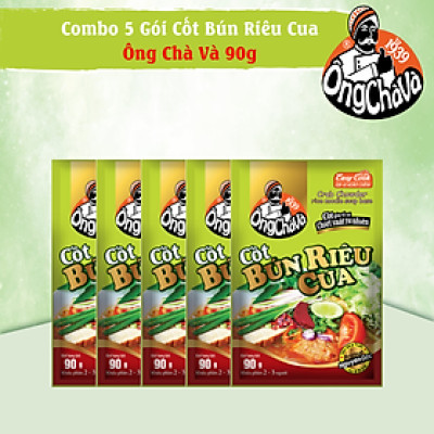 Combo 5 Gói Cốt Bún Riêu Cua Ông Chà Và 90g (Crab Chowder Rice Noodle Soup Base)