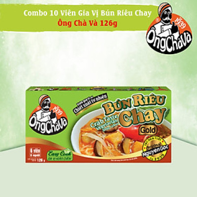 Combo 10 Hộp Viên Gia Vị Bún Riêu Chay Gold Ông Chà Và 126g