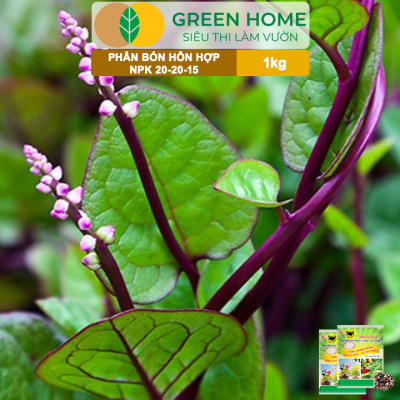 Phân Bón NPK 20-20-15, Greenhome, Đầu Trâu, 1Kg, Chuyên Hoa, Cây Cảnh Giúp Ra Hoa, Hoa Đẹp, Lâu Tàn