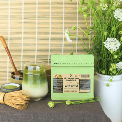 Bột Matcha trà Ôlong GUfoods (túi 50g) - Pha chế Barista, Giàu EGCG và chất chống oxy hóa, Vị umami tự nhiên, Eat clean, Healthy, Làm đẹp