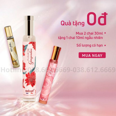 Nước hoa thùy tiên,nước hoa nữ chính hãng adopt Fleur De Gingembre hương tươi mát thơm lâu dung tích 30ml