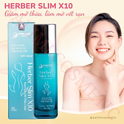 Kem Tan Mỡ Thảo Dược HERBER SLIM X10 120g, Hỗ Trợ Giảm Mỡ, Làm Mờ Vết Rạn, Làm Săn Chắc Da Vùng Bụng, Đùi, Bắp Tay, Bắp Chân, Cằm