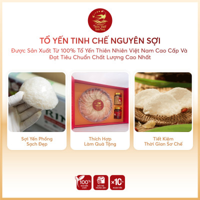 Tổ yến Tinh chế sợi 100 gram Yến Việt Tinh Hoa - Hàng chính hãng