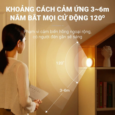 Đèn LED cảm biến chuyển động cảm biến thông minh, ánh sáng bảo vệ mắt, sạc pin USB đời mới, dán tường, tủ quần áo, cầu thang, phòng ngủ… Cảm Ứng không dây 