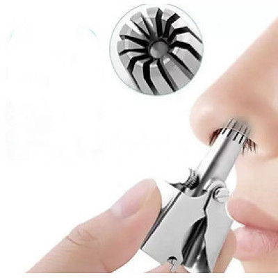 Dụng cụ, Máy cắt tỉa lông mũi bằng thép không gỉ cao cấp, máy cắt lông mũi an toàn tiện lợi ( tặng bộ chổi vệ sinh mini nội địa nhật bản )