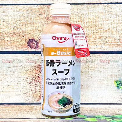Nước Súp Mì Ramen Tonkotsu E-basic Ebara (Nhật Bản) 500ML - Nước súp tonkotsu tiện lợi