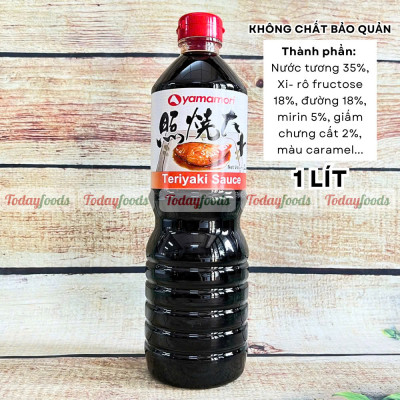 Sốt Teriyaki Yamamori 1 Lít - Không chất bảo quản - Sốt ướp thịt cá kiểu Nhật Bản
