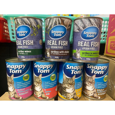 Pate Snappy Tom Lon 400G Real Fish & Real Meat dành cho mèo trưởng thành