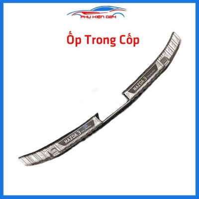Ốp chống trầy cốp Mazda 3 2020-2021 inox sáng bóng bảo vệ xe chống va đập