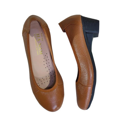 Giày Búp Bê Nữ Cao Gót HA NAM Da Bò Thật Thời Trang Cao Cấp 5cm GBBN2079