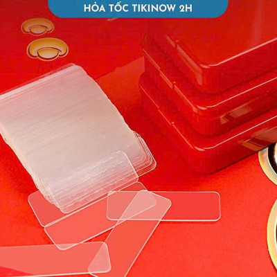 COMBO 2 Hộp 60 Miếng Keo Nano 2 Mặt Trong Suốt Chống Nước, Không Để Vết Keo Băng keo dán 2 mặt trong suốt siêu dính treo đồ (Hộp 60 miếng)