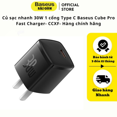 Củ sạc nhanh Baseus Cube Pro 30W 1 cổng Type C Fast Charge CCXF- Hàng chính hãng