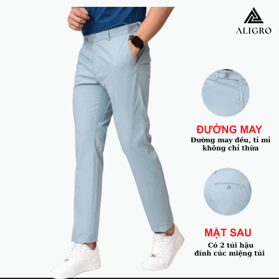 Quần kaki nam ALIGRO chất liệu cao cấp co dãn thoải mái phom ôm vừa tôn dáng trẻ trung khỏe khoắn ALGK027