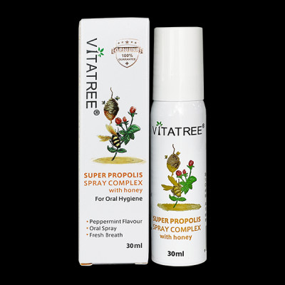 Xịt keo Ong Vitatree Super Propolis Spray Complex tăng sức đề kháng, kháng khuẩn, nấm, giảm viêm họng, ho, nhiệt miệng - QuaTangMe Extaste