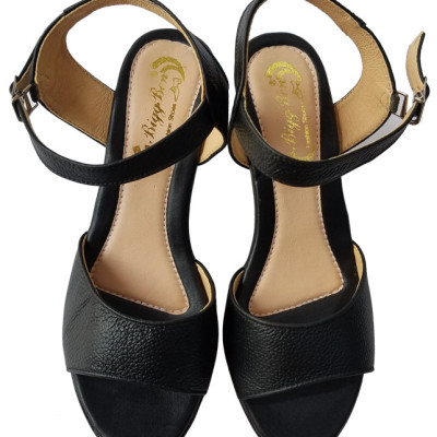 Giày Sandal Cao Gót Da Bò BIGGBEN Cao 7 Phân SDCG63