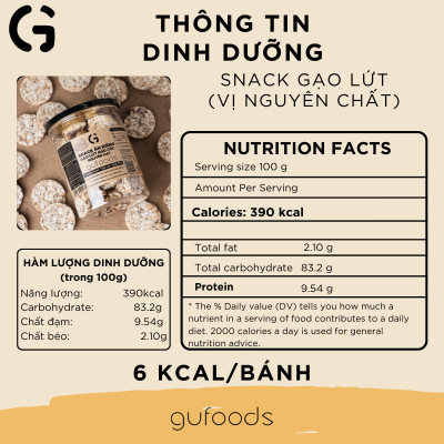 Snack gạo lứt ngũ cốc nguyên hạt GUfoods - Không đường, Không chiên dầu, Không gluten, Thanh đạm, Lành mạnh, Phù hợp Eat clean, Ăn vặt healthy, Tiện lợi, Thuần chay