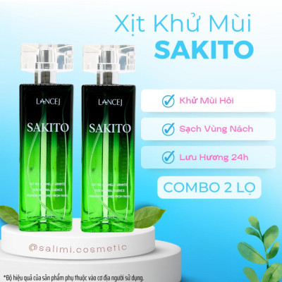 COMBO 2 Lọ Xịt Khử Mùi SAKITO LANCEJ 50ml, Sạch Vùng Nách, Ngăn Tiết Mồ Hôi, Không Ố Vàng Áo