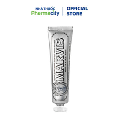 Kem Đánh Răng Marvis Whitening Mint Vị Bạc Hà hỗ trợ sạch mảng bám & trắng răng tự nhiên (85ml)
