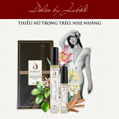 Dolce by Jubilé - Tinh dầu nước hoa Pháp nữ Dạng lăn 12ml Thơm Lâu, Sang Trọng, Quyến Rũ