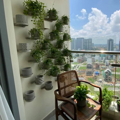 Chậu trồng sen đá , xương rồng, bonsai cây cảnh bằng xi măng Model Origami hình trụ tròn 11x8.5cm- Cement pots handmade Vintage / gift