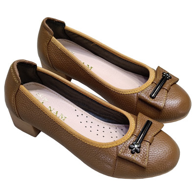Giày Búp Bê Nữ Cao Gót HA NAM Da Bò Thật Thời Trang Cao Cấp 5cm GBBN20898