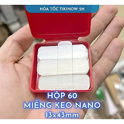 COMBO 2 Hộp 60 Miếng Keo Nano 2 Mặt Trong Suốt Chống Nước, Không Để Vết Keo Băng keo dán 2 mặt trong suốt siêu dính treo đồ (Hộp 60 miếng)