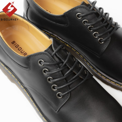 Giày Derby Da Bò Nappa Màu Đen SIGOURNEY Đế Kếp Cao Cấp SDR06 Bảo Hành 18 Tháng