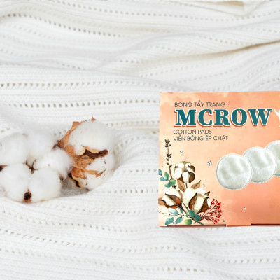 Bông tẩy trang tròn hộp 80 miếng Mcrow -Màu Hồng