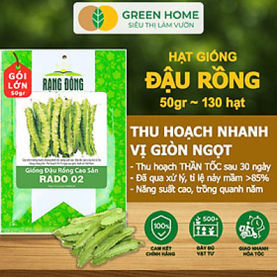 Hạt Giống Đậu Rồng Green Home, GÓI 50GR, Dễ Trồng Quanh Năm, Nảy Mầm Cao, Thu Hoạch Nhanh T46