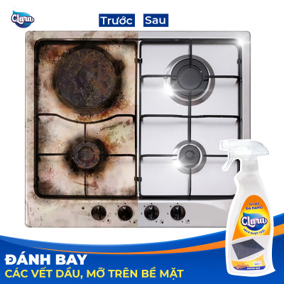 Tẩy dầu mỡ nhà bếp đa năng Clara hương gừng quế chai 500ml