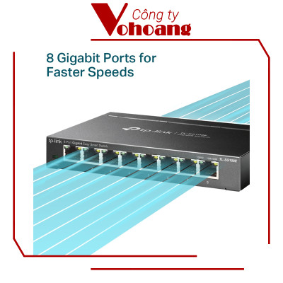 Bộ Chia Tín Hiệu Thông Minh TP-Link SG108E 8 Cổng Gigabit Tốc Độ Cao - Hàng Chính Hãng